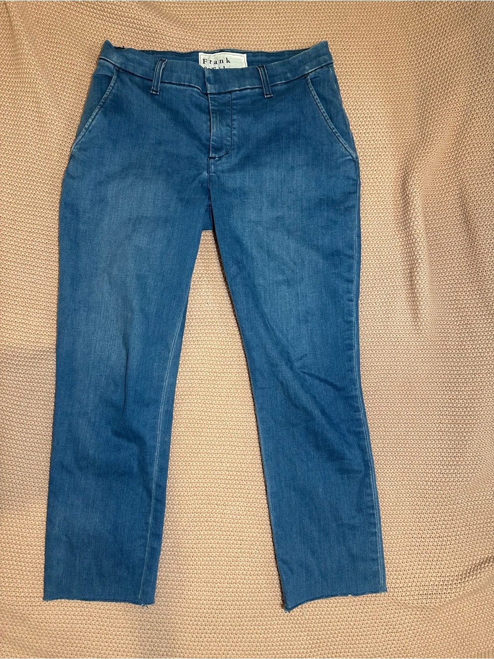 Frank & Eileen Wicklow Cropped Stretch Denim Pants Blue Size 6 Made USA